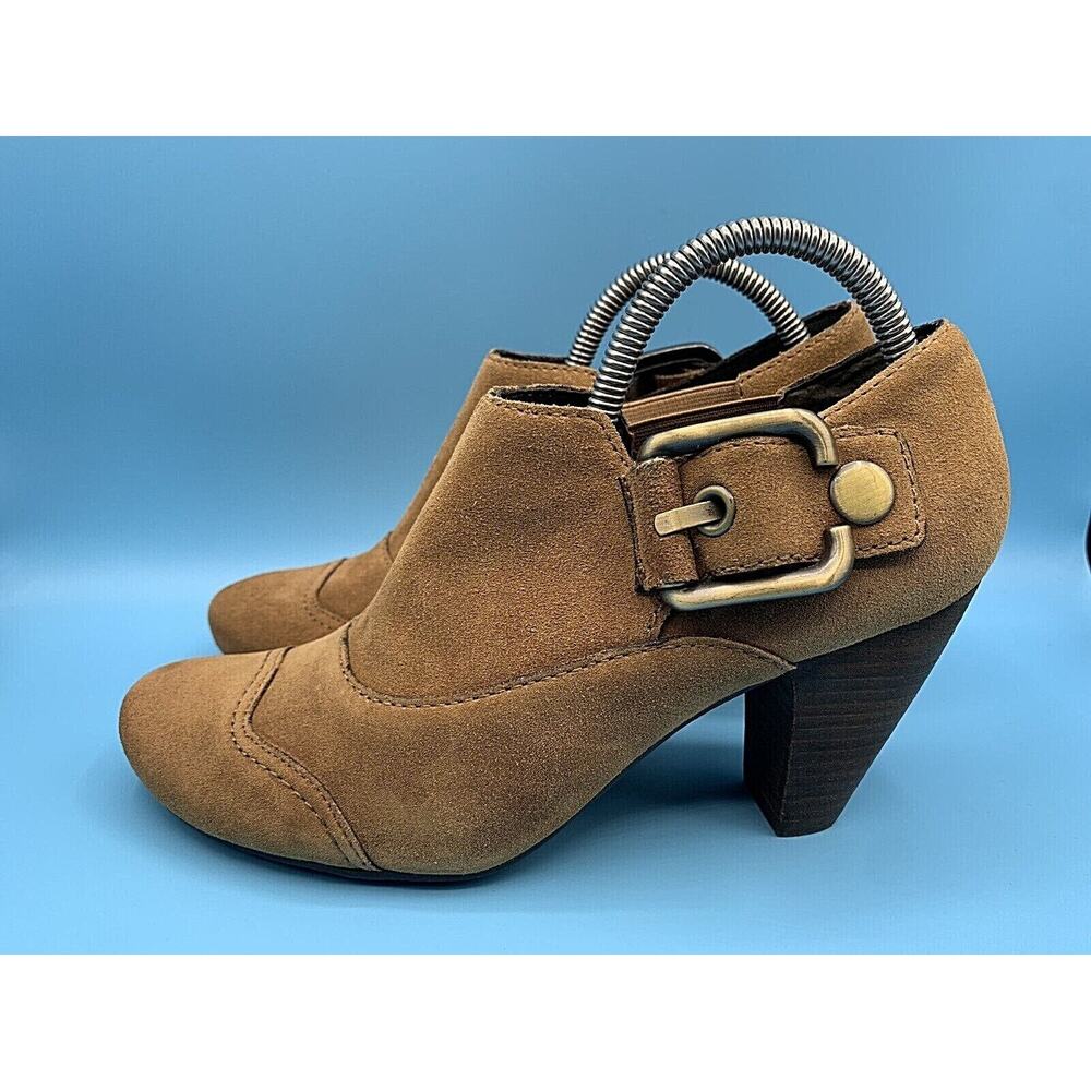 MADISON BILLY Slip On Leather Ankle Boots Booties High Heels Women's Size 7.5 M